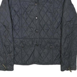 BARBOUR Womens Black Quilted Jacket XXS Polyester Blend Button Closure Elegant