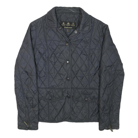 BARBOUR Womens Black Quilted Jacket XXS Polyester Blend Button Closure Elegant