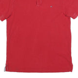 TOMMY HILFIGER Mens Red Polo Shirt M Cotton Short Sleeve Classic Fit