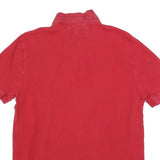 TOMMY HILFIGER Mens Red Polo Shirt M Cotton Short Sleeve Classic Fit