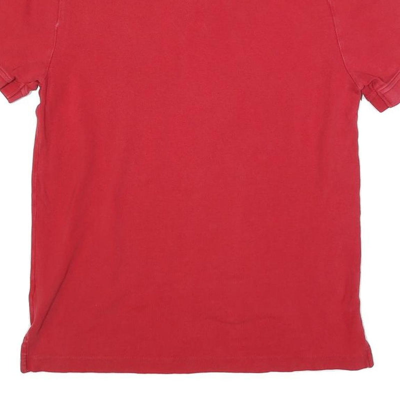 TOMMY HILFIGER Mens Red Polo Shirt M Cotton Short Sleeve Classic Fit
