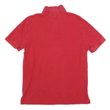 TOMMY HILFIGER Mens Red Polo Shirt M Cotton Short Sleeve Classic Fit