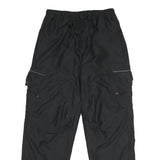 Mens Black Relaxed Drawstring Cargo Trousers W30 L32 Casual Lightweight