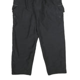 Mens Black Relaxed Drawstring Cargo Trousers W30 L32 Casual Lightweight