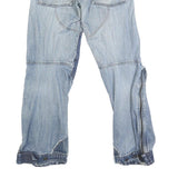 DICKIES Mens Jeans Blue Regular Tapered Denim Light W30 L32 Patchwork Button