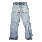 DICKIES Mens Jeans Blue Regular Tapered Denim Light W30 L32 Patchwork Button