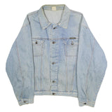 WRANGLER Mens Blue Denim Jacket XL Cotton Button Plain Classic Jeanwear