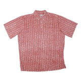 REYN SPOONER Mens Red & White Patterned Shirt M Cotton Blend Button Collar