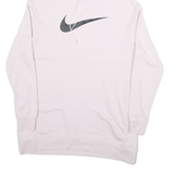 NIKE Mens Pink Hoodie S Cotton Blend Pullover Lightweight Casual Sweatshirt