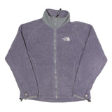 THE NORTH FACE Womens Purple & Grey Fleece Jacket S Polyester Blend Zip Up