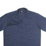 DICKIES Mens Navy Plain Work Shirt XL Cotton Blend Utility Crew Style