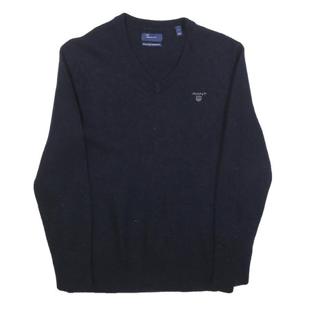 GANT Boys Navy Plain V-Neck Basic Knit Wool Jumper L Classic Stylish Comfort
