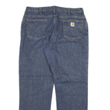 CARHARTT Womens Regular Blue Denim Classic Jeans W36 L32 Durable Zip Fastening