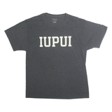 CHAMPION Mens Grey IUPUI Graphic T-Shirt L Short Sleeve Crew Neck Cotton