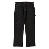 Dickies Double Knee Carpenter Trousers - 32W 30L Black Cotton