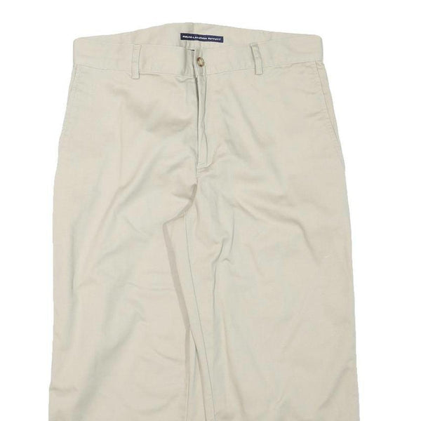 POLO SPORT RALPH LAUREN Womens Cotton Blend Beige Relaxed Straight Trousers W30