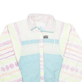 SERGIO VALENTE Womens White & Blue Retro Nylon Zip Jacket M Lightweight