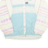 SERGIO VALENTE Womens White & Blue Retro Nylon Zip Jacket M Lightweight
