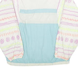 SERGIO VALENTE Womens White & Blue Retro Nylon Zip Jacket M Lightweight