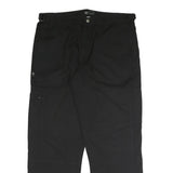 LETS GO Mens Black Relaxed Straight Trousers W40 L32 Cotton Blend Zip Pocketed