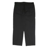 LETS GO Mens Black Relaxed Straight Trousers W40 L32 Cotton Blend Zip Pocketed