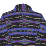 ALPS Womens Black & Purple Patterned Button Up Chunky Knit Cardigan L Stylish