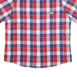 CHAPS Mens Red Blue White Check Shirt XL Casual Summer Smart Short Sleeve
