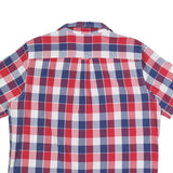 CHAPS Mens Red Blue White Check Shirt XL Casual Summer Smart Short Sleeve