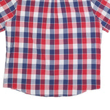 CHAPS Mens Red Blue White Check Shirt XL Casual Summer Smart Short Sleeve