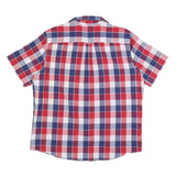 CHAPS Mens Red Blue White Check Shirt XL Casual Summer Smart Short Sleeve