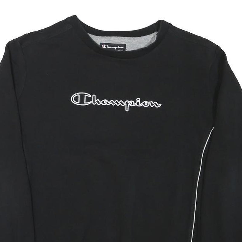 CHAMPION Womens Black Sweatshirt Crew Neck S Cotton Blend Casual Pullover