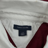 Kids Tommy Hilfiger Striped Rugby Shirt - Large Red Cotton