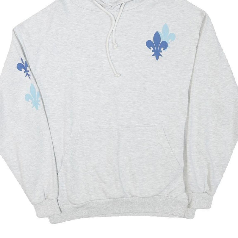 ELEVENPARIS Mens Grey Hoodie S Cotton Blend Graphic Print Drawstring