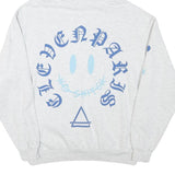 ELEVENPARIS Mens Grey Hoodie S Cotton Blend Graphic Print Drawstring