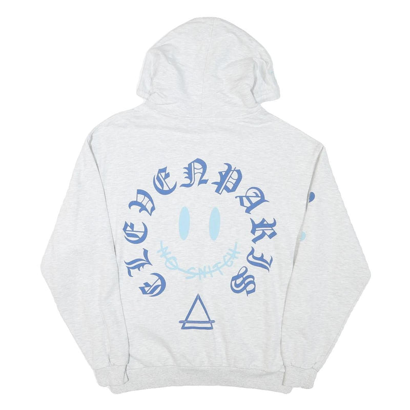 ELEVENPARIS Mens Grey Hoodie S Cotton Blend Graphic Print Drawstring
