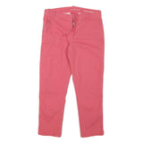 CALVIN KLEIN JEANS Womens Cotton Blend Pink Slim Straight Trousers W30 L25