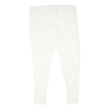 LANDS END Womens Synthetic White Slim Tapered Trousers W36 L31 Comfortable