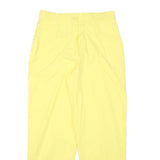 Yellow Womens Relaxed Leg Trousers Cotton Blend Zip W29 L27 Casual Summer Pants