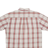TIMBERLAND Mens White & Red Check Shirt L Casual Cotton Short Sleeve Button
