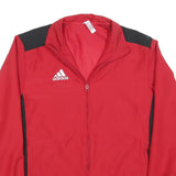 ADIDAS Mens Red & Black Lightweight Jacket S Polyester Zip Plain Sportswear