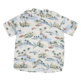 BATAK BAY Mens White Hawaiian Rayon Shirt 2XL Summer Vacation Print Relaxed Fit