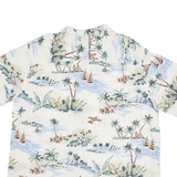 BATAK BAY Mens White Hawaiian Rayon Shirt 2XL Summer Vacation Print Relaxed Fit