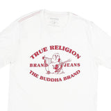 TRUE RELIGION Mens White Graphic T-Shirt L Short Sleeve Crew Neck Cotton Blend