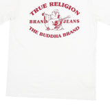 TRUE RELIGION Mens White Graphic T-Shirt L Short Sleeve Crew Neck Cotton Blend