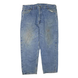 CARHARTT Mens Blue Regular Fit Straight Leg Denim Jeans W44 L30 Zip Closure