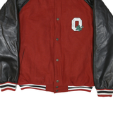 Mens Red & Black Letterman Style Button Jacket XL Synthetic Plain Retro