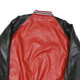 Mens Red & Black Letterman Style Button Jacket XL Synthetic Plain Retro