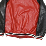 Mens Red & Black Letterman Style Button Jacket XL Synthetic Plain Retro