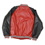 Mens Red & Black Letterman Style Button Jacket XL Synthetic Plain Retro