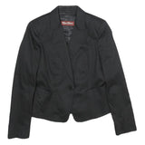 MAX MARA STUDIO Womens Black Cotton Blend Tailored Jacket UK 12 Button Plain